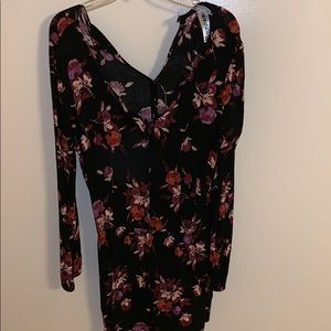 Black floral romper